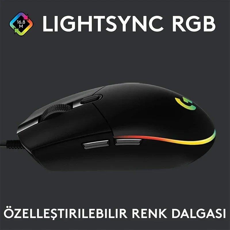 Logitech G102 Mouse USB Wired Gaming Mouse 8000 DPI Rainbow Optical Effect Screen For PC/Mac Computer and Laptop Logitech G102 Mouse USB Wired Gaming Mouse 8000 DPI Rainbow Optical Effect Screen For PC/Mac Computer and Laptop