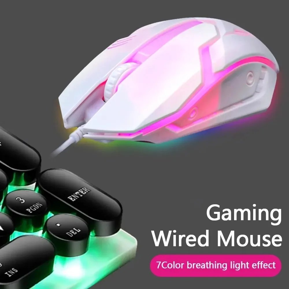 USB Wired Mouse RGB Colorful Mosue E-Sports Gaming Mouse Wired Office Mouse Mice For PC Desktop Laptop Computer Windows iOS - Image 3
