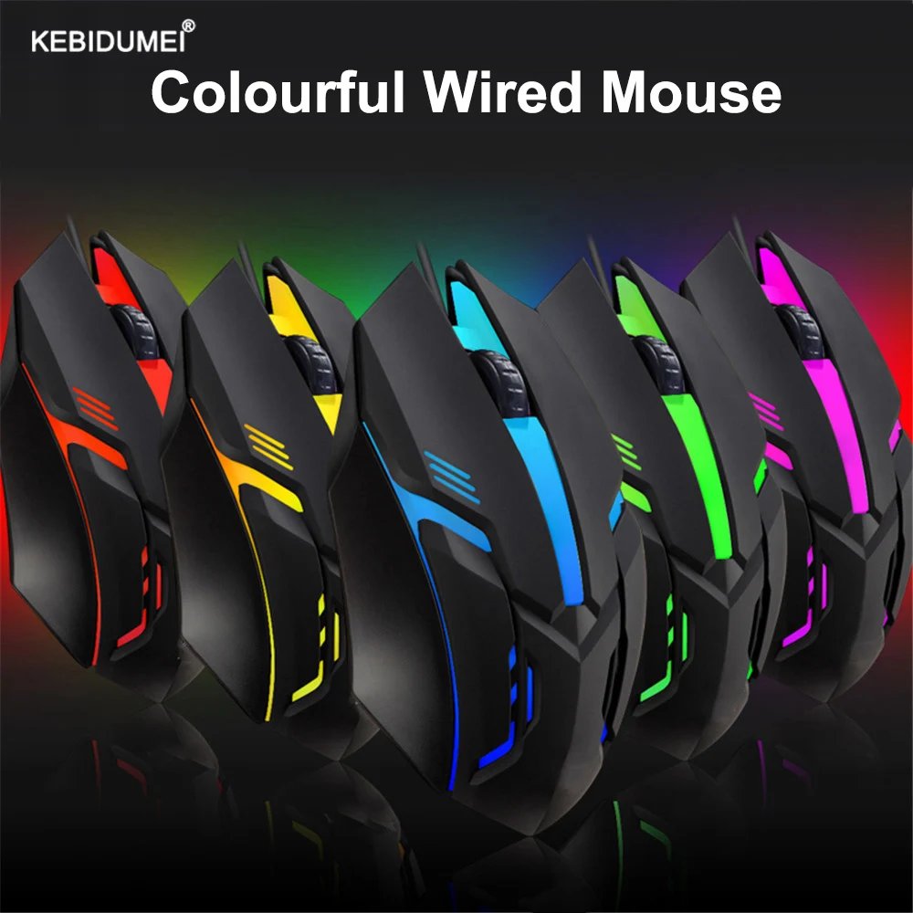 USB Wired Mouse RGB Colorful Mouse 5000DPI Optical Wired Mouse Ergonomic Gaming Mouse Mice for PC Computer Desktop Macbook - Image 2
