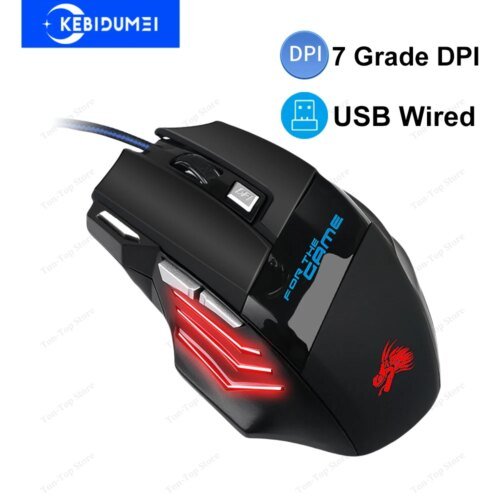 USB Wired Mouse 7 Buttons Backlit Gaming Mouse Office Mouse 7 Grade DPI Optical Mouse Ergonomic Mice for Desktop Laptop Macbook