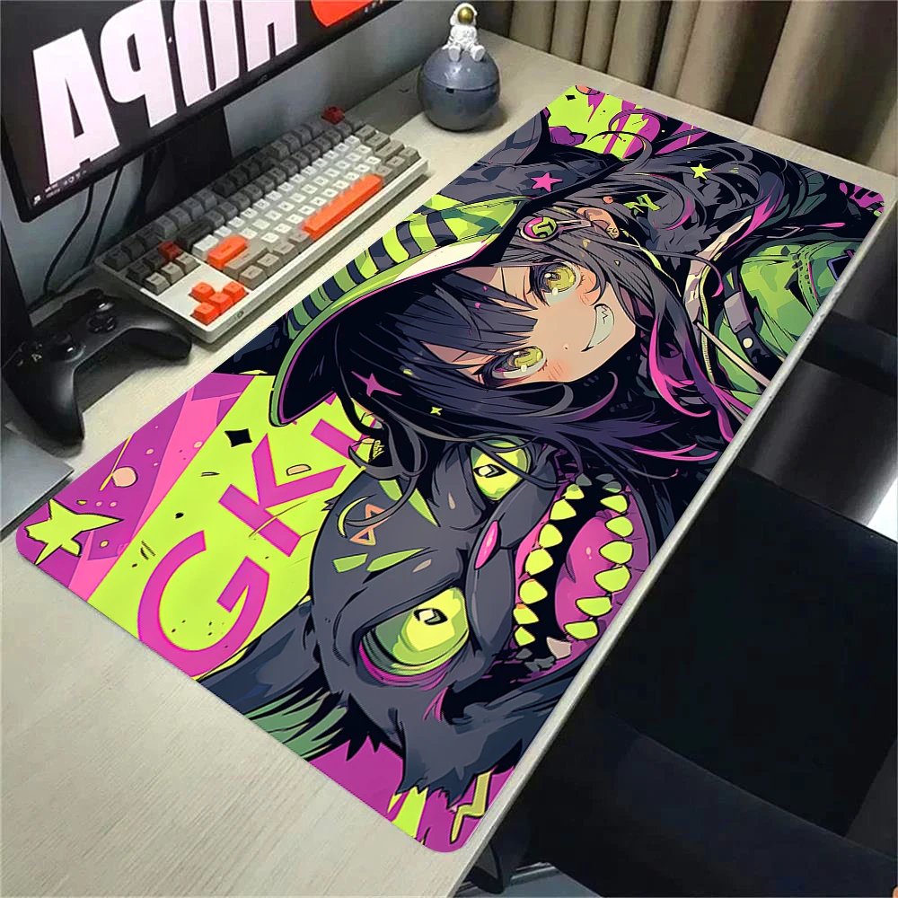 Girls and Cat Xxl Mouse Pad 900x400 Kawaii Anime Girl Deskmat Pc Gaming Accessories Computer Offices Non-slip Mousepad Keyboard - Image 3