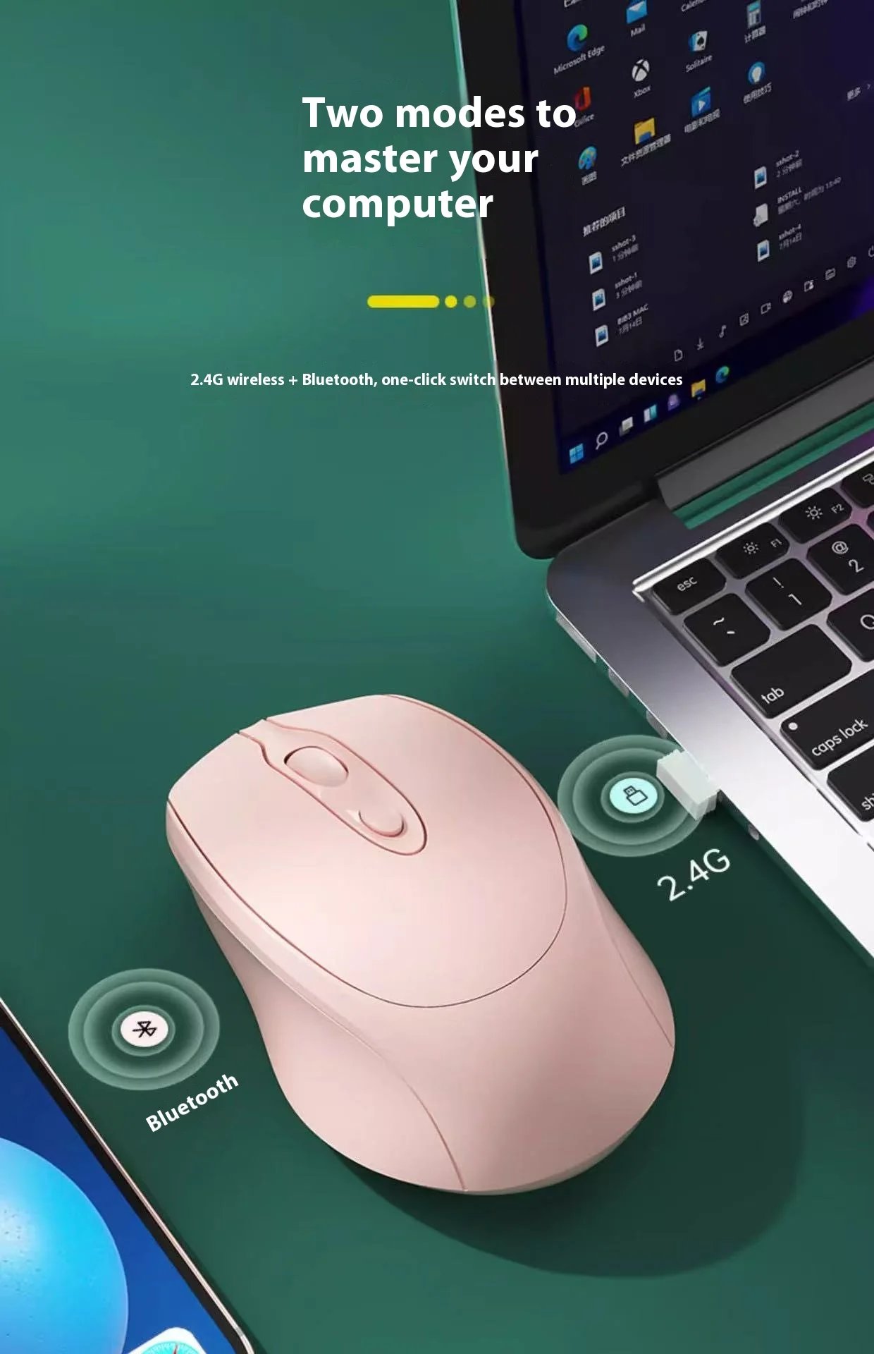 Bluetooth-Compatible Wireless Mouse 2.4G USB Wireless Computer Mouse Rechargeable Silent Mice For PC Laptop Macbook Tablet Bluetooth-Compatible Wireless Mouse 2.4G USB Wireless Computer Mouse Rechargeable Silent Mice For PC Laptop Macbook Tablet