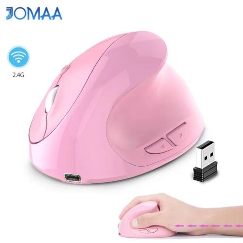 JOMAA Rechargeable Vertical Mouse Wireless USB 2.4G Right Hand Ergonomic Mice for Computer Laptop Gaming Mouse
