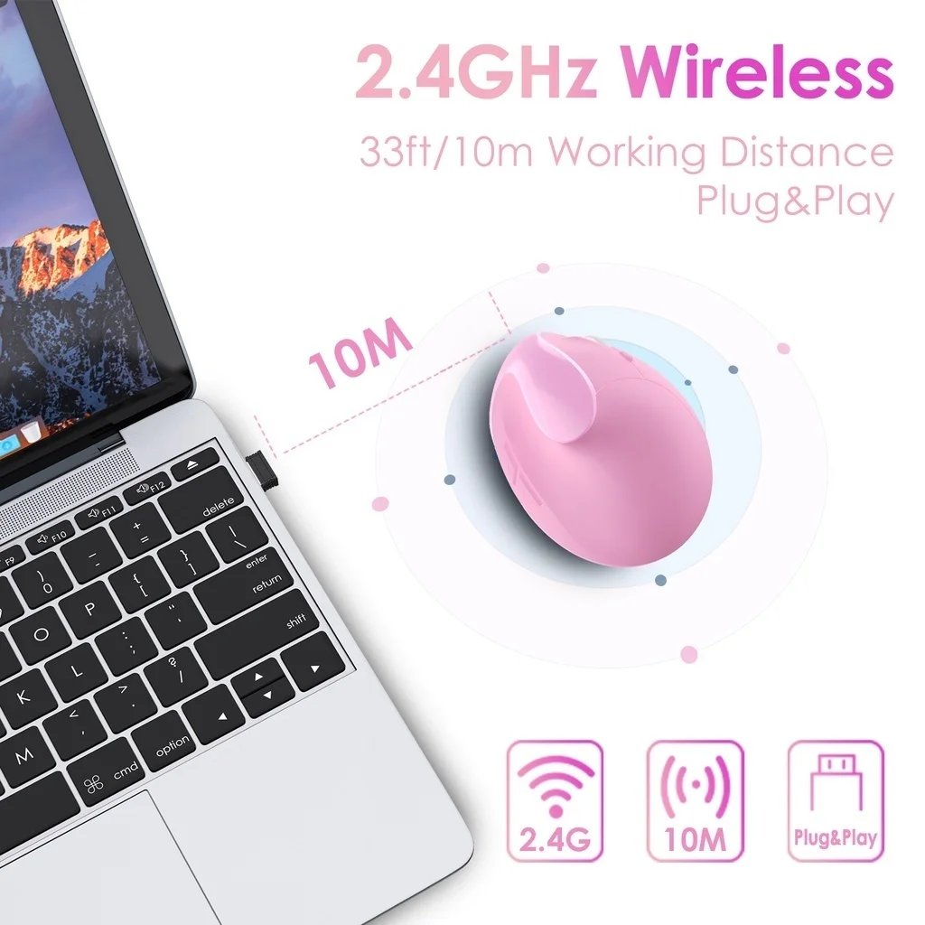 JOMAA Rechargeable Vertical Mouse Wireless USB 2.4G Right Hand Ergonomic Mice for Computer Laptop Gaming Mouse JOMAA Rechargeable Vertical Mouse Wireless USB 2.4G Right Hand Ergonomic Mice for Computer Laptop Gaming Mouse