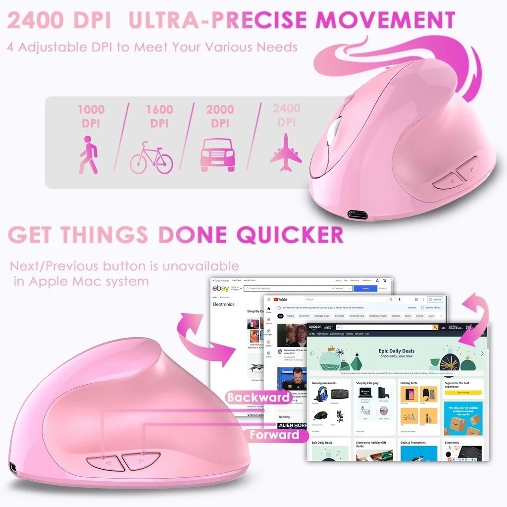JOMAA Rechargeable Vertical Mouse Wireless USB 2.4G Right Hand Ergonomic Mice for Computer Laptop Gaming Mouse JOMAA Rechargeable Vertical Mouse Wireless USB 2.4G Right Hand Ergonomic Mice for Computer Laptop Gaming Mouse