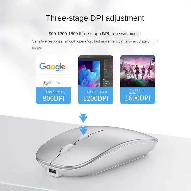 Wireless Mouse For Laptop PC Bluetooth Rechargeable Mouses Computer Silent Mice USB mouse Ergonomic Gaming Mouse For Xiaomi Pad - Image 3