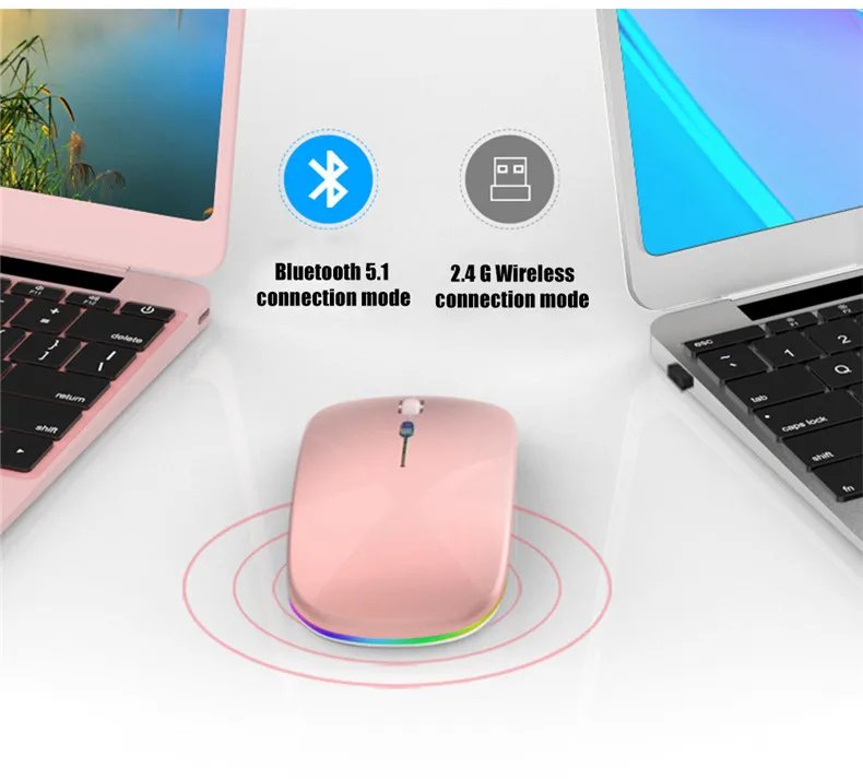Wireless Mouse Rechargeable Silent LED Backlit Mice PC Laptop Computer Mous 2.4Ghz Receiver Bluetooth Dual Mode Optical Mice Wireless Mouse Rechargeable Silent LED Backlit Mice PC Laptop Computer Mous 2.4Ghz Receiver Bluetooth Dual Mode Optical Mice