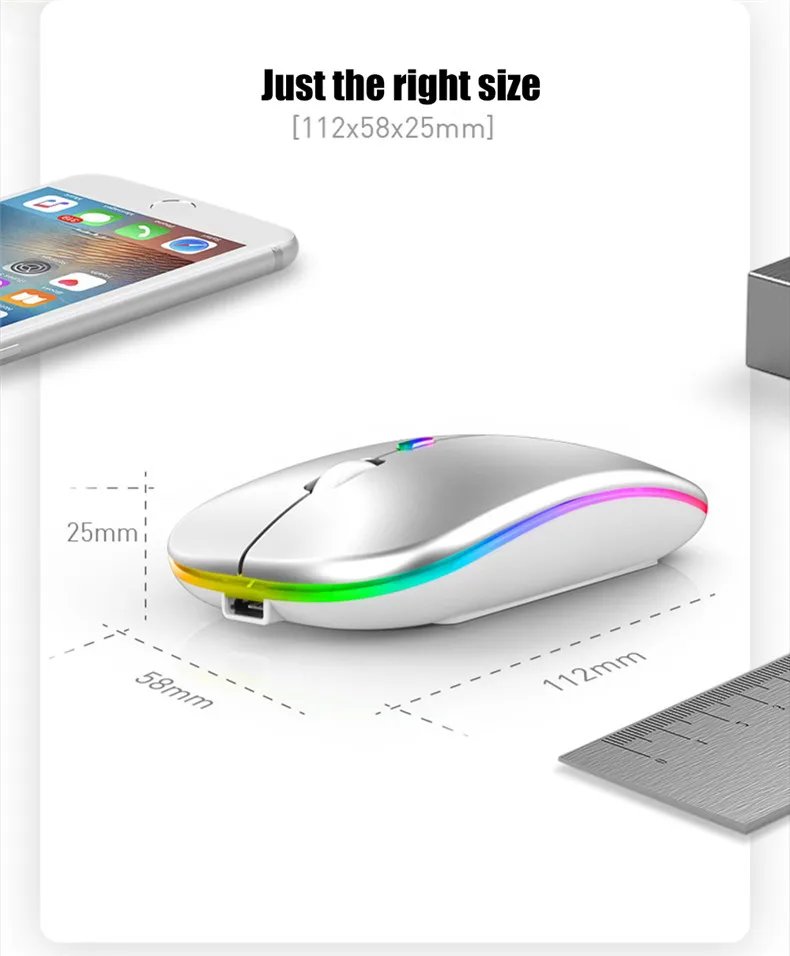 Wireless Mouse Rechargeable Silent LED Backlit Mice PC Laptop Computer Mous 2.4Ghz Receiver Bluetooth Dual Mode Optical Mice Wireless Mouse Rechargeable Silent LED Backlit Mice PC Laptop Computer Mous 2.4Ghz Receiver Bluetooth Dual Mode Optical Mice