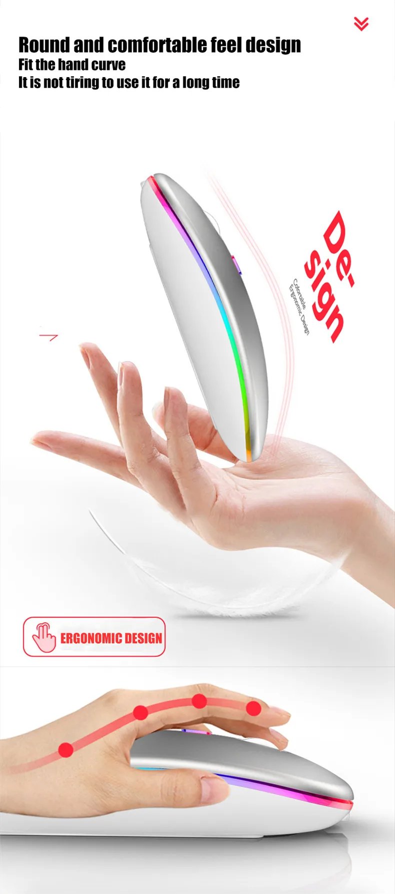 Wireless Mouse Rechargeable Silent LED Backlit Mice PC Laptop Computer Mous 2.4Ghz Receiver Bluetooth Dual Mode Optical Mice Wireless Mouse Rechargeable Silent LED Backlit Mice PC Laptop Computer Mous 2.4Ghz Receiver Bluetooth Dual Mode Optical Mice