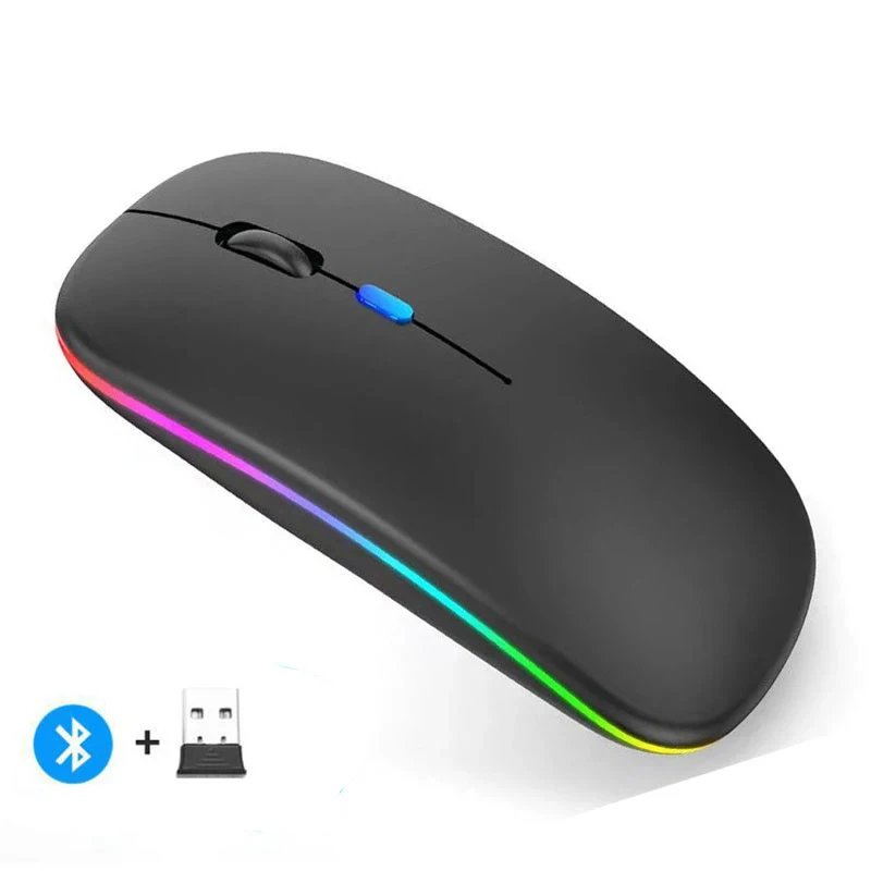 Wireless Mouse Rechargeable Silent LED Backlit Mice PC Laptop Computer Mous 2.4Ghz Receiver Bluetooth Dual Mode Optical Mice Wireless Mouse Rechargeable Silent LED Backlit Mice PC Laptop Computer Mous 2.4Ghz Receiver Bluetooth Dual Mode Optical Mice