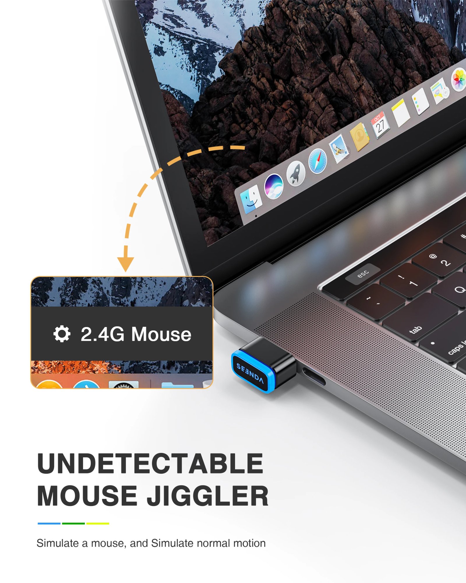 Undetectable Mouse Mover Keeps Computer Awake Simulate Mouse USB Mouse Jiggler Seenda Computer Accessories - Image 3