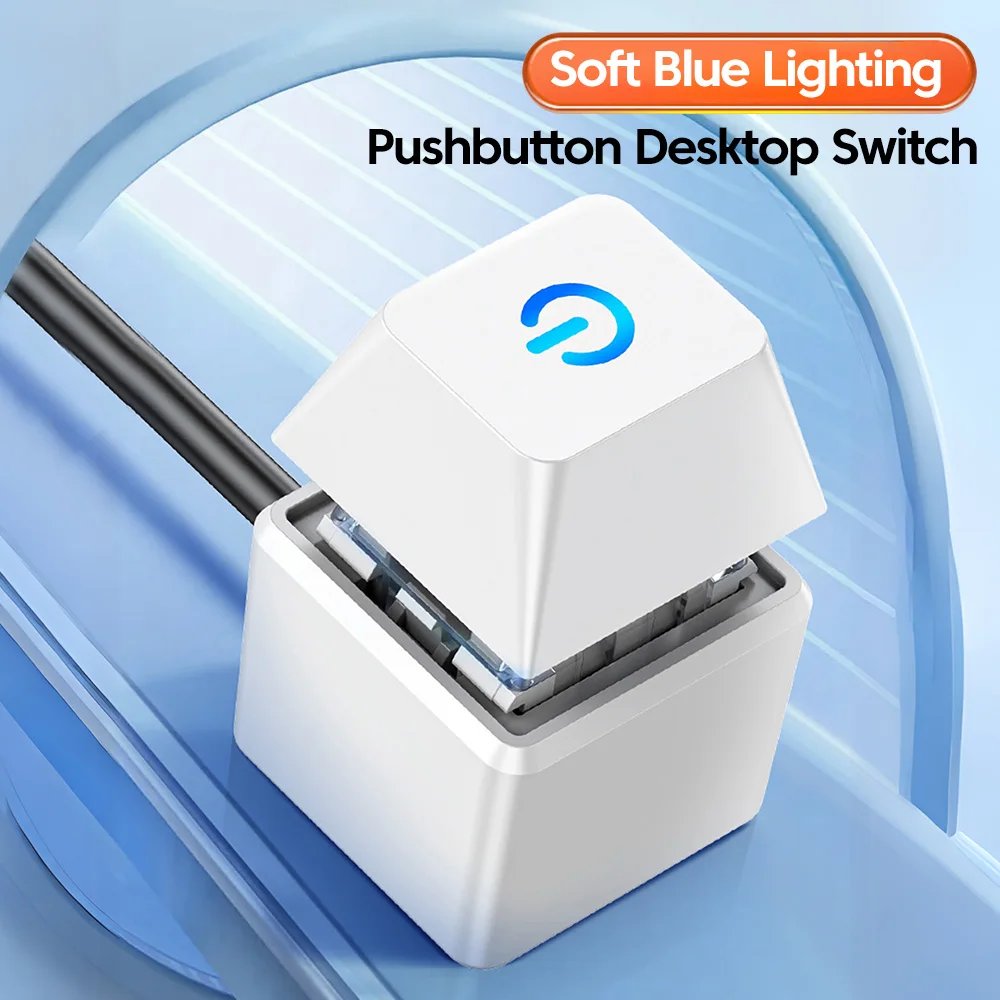 1.8M Desktop Computer Power Switch with LED Lights PC Motherboard External Start Power On/Off Button Extension Cable For Home Of - Image 6