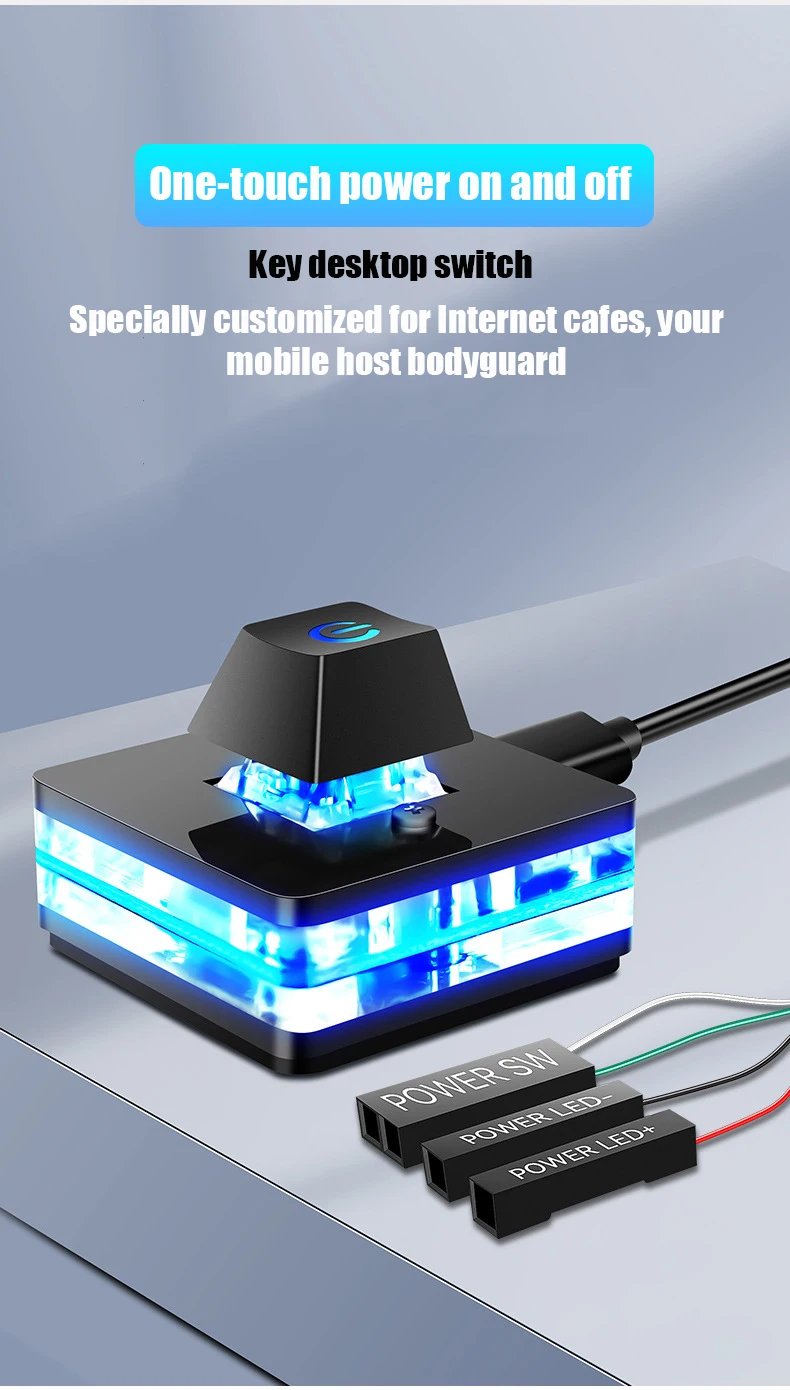 1.8M Desktop Computer Power Switch with LED Lights PC Motherboard External Start Power On/Off Button Extension Cable For Home Of 1.8M Desktop Computer Power Switch with LED Lights PC Motherboard External Start Power On/Off Button Extension Cable For Home Of