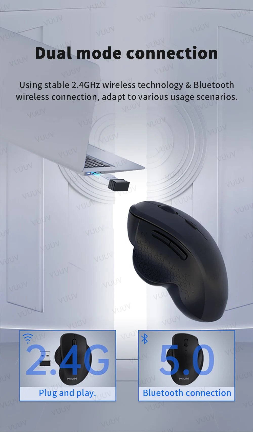 Ergonomic Rechargeable Wireless Bluetooth Mouse for PC Computer Laptop Macbook 1600DPI Dual Mode Mouse for IOS Android Tablet Ergonomic Rechargeable Wireless Bluetooth Mouse for PC Computer Laptop Macbook 1600DPI Dual Mode Mouse for IOS Android Tablet