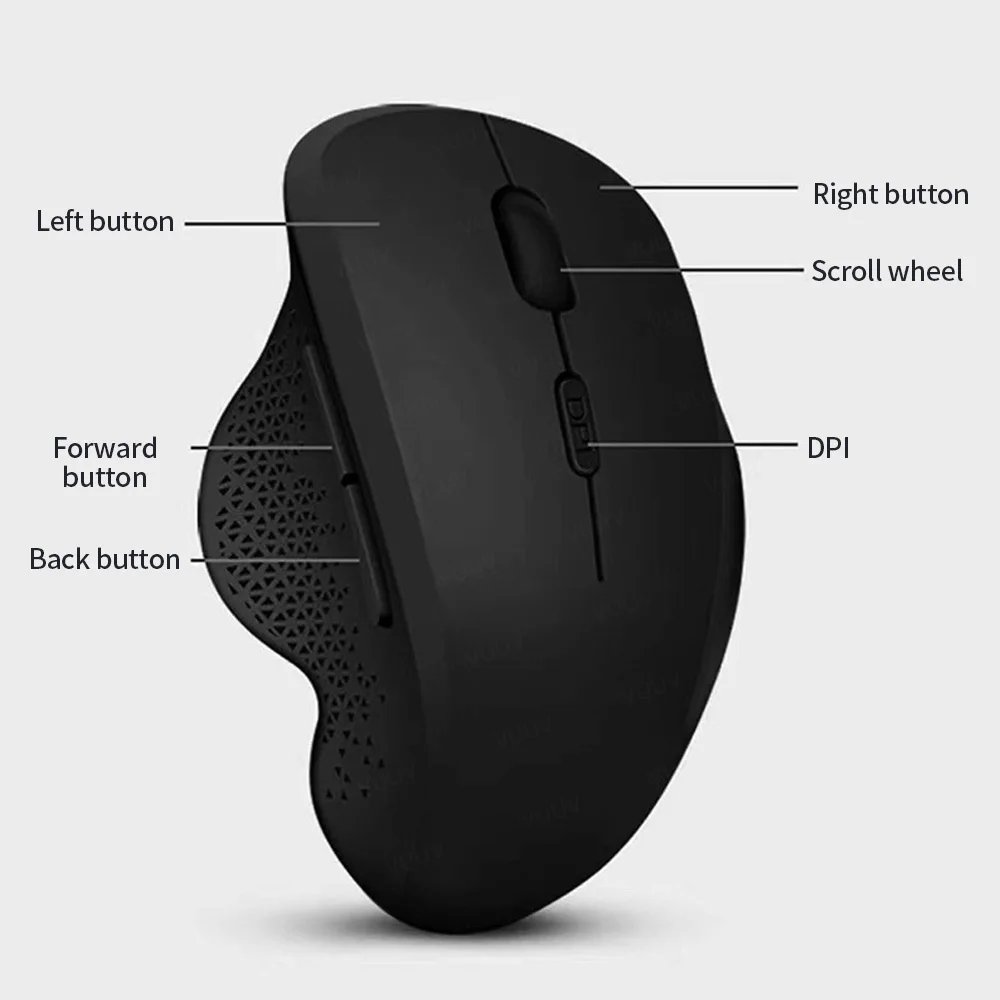 Ergonomic Rechargeable Wireless Bluetooth Mouse for PC Computer Laptop Macbook 1600DPI Dual Mode Mouse for IOS Android Tablet - Image 6