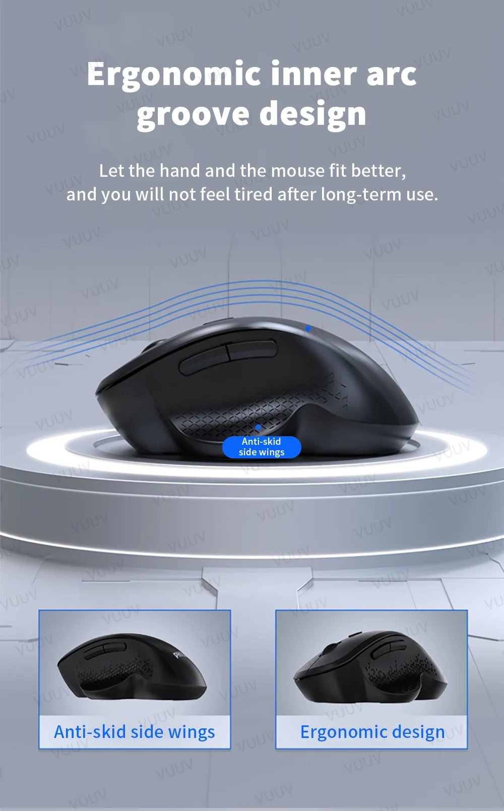 Ergonomic Rechargeable Wireless Bluetooth Mouse for PC Computer Laptop Macbook 1600DPI Dual Mode Mouse for IOS Android Tablet Ergonomic Rechargeable Wireless Bluetooth Mouse for PC Computer Laptop Macbook 1600DPI Dual Mode Mouse for IOS Android Tablet