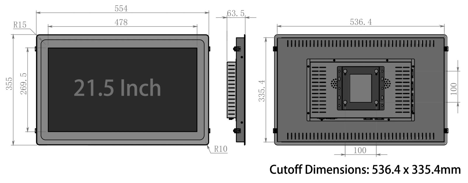 Industrial All-in-One PC Tablet 10-Point Touch Core i7 13th Gen Win 11 MES Workstation Mounted Embedded Computer