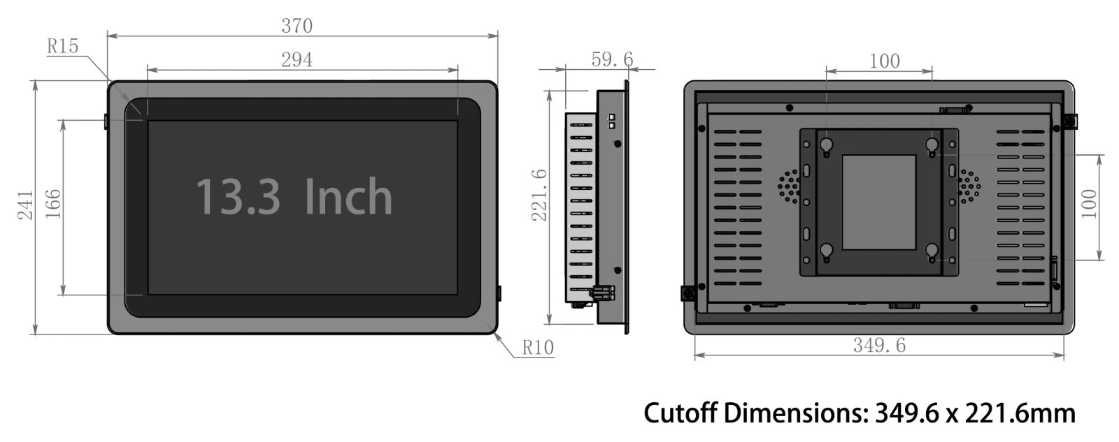 Industrial All-in-One PC Tablet 10-Point Touch Core i7 13th Gen Win 11 MES Workstation Mounted Embedded Computer