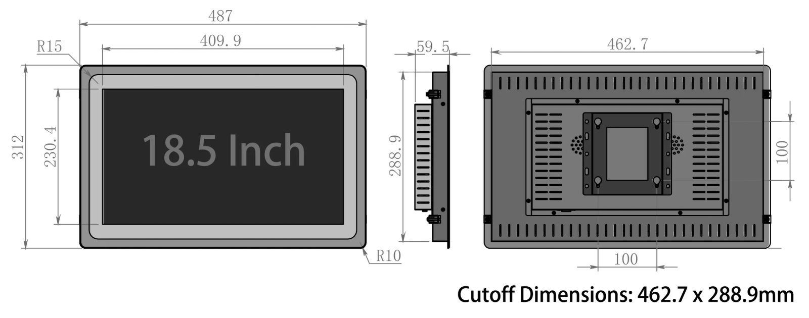 Industrial All-in-One PC Tablet 10-Point Touch Core i7 13th Gen Win 11 MES Workstation Mounted Embedded Computer