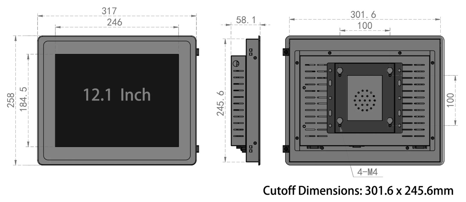 Industrial All-in-One PC Tablet 10-Point Touch Core i7 13th Gen Win 11 MES Workstation Mounted Embedded Computer