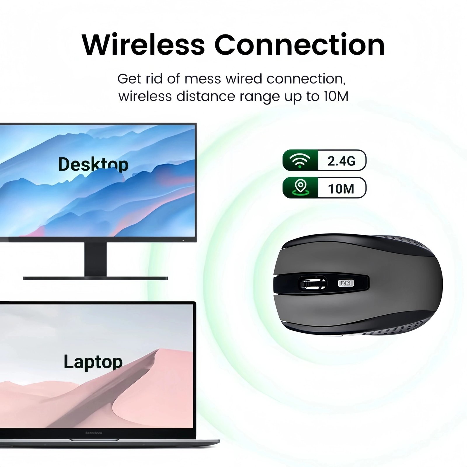 Wireless Mouse 2.4G Silent Mouse Portable Mobile Optical Office Mouse 1600 Adjustable DPI Levels for Notebook PC Laptop MacBook Wireless Mouse 2.4G Silent Mouse Portable Mobile Optical Office Mouse 1600 Adjustable DPI Levels for Notebook PC Laptop MacBook