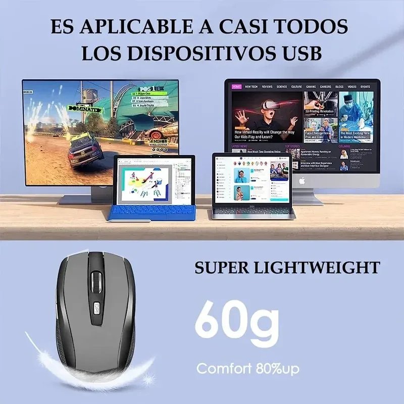 Wireless Mouse 2.4G Silent Mouse Portable Mobile Optical Office Mouse 1600 Adjustable DPI Levels for Notebook PC Laptop MacBook - Image 3