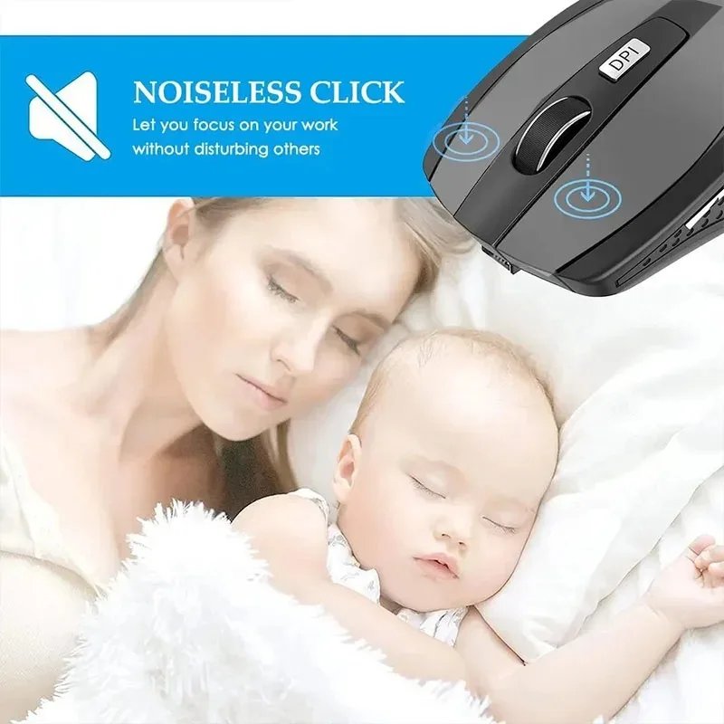 Wireless Mouse 2.4G Silent Mouse Portable Mobile Optical Office Mouse 1600 Adjustable DPI Levels for Notebook PC Laptop MacBook - Image 5