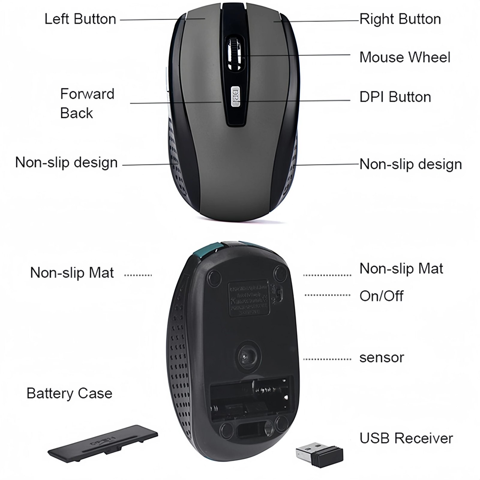 Wireless Mouse 2.4G Silent Mouse Portable Mobile Optical Office Mouse 1600 Adjustable DPI Levels for Notebook PC Laptop MacBook Wireless Mouse 2.4G Silent Mouse Portable Mobile Optical Office Mouse 1600 Adjustable DPI Levels for Notebook PC Laptop MacBook