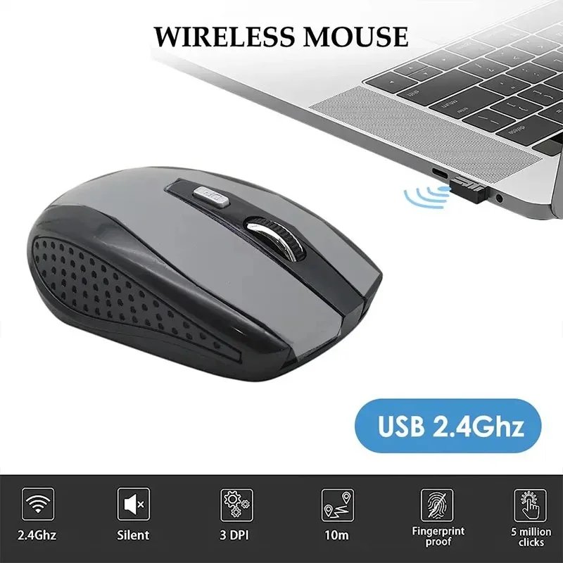 Wireless Mouse 2.4G Silent Mouse Portable Mobile Optical Office Mouse 1600 Adjustable DPI Levels for Notebook PC Laptop MacBook - Image 4