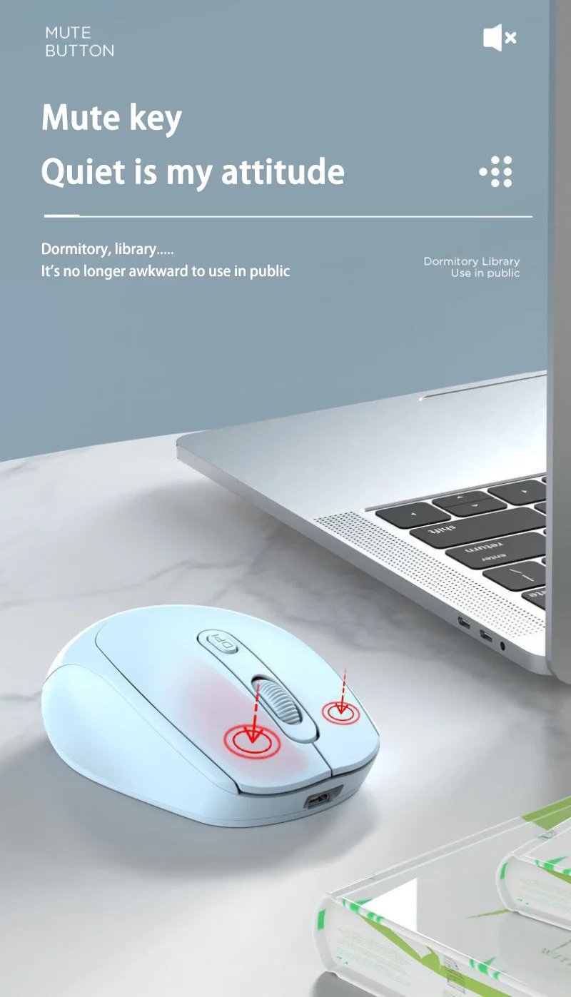 XIAOMI Wireless Mouse Silent Bluetooth-compatible 2.4G Dual Mode Rechargeable 1600 DPI For MacBook Laptop PC Game Office Girl