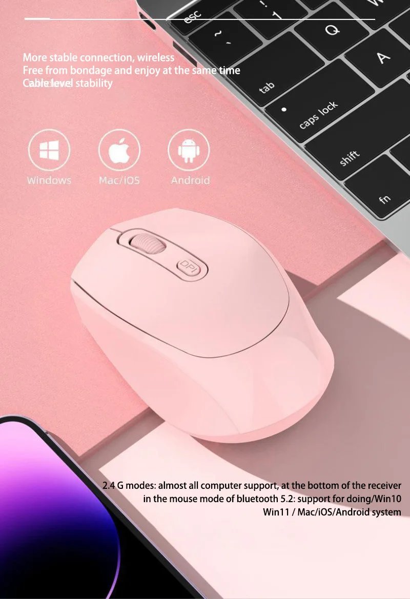 XIAOMI Wireless Mouse Silent Bluetooth-compatible 2.4G Dual Mode Rechargeable 1600 DPI For MacBook Laptop PC Game Office Girl