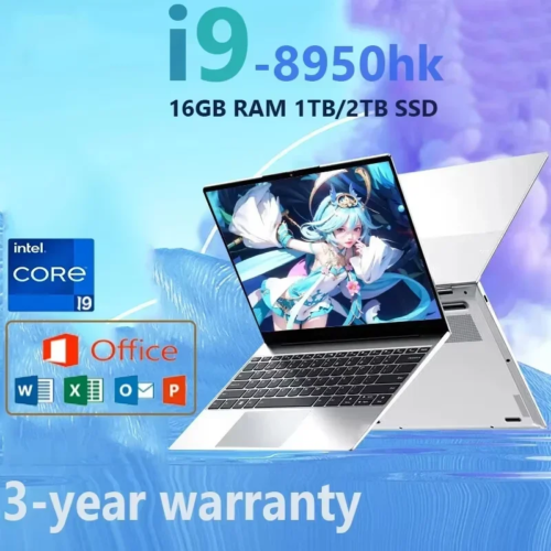 2025 New Portable Notebook Windows 11 Pro 14.1 inch Gaming Computer PC Gamer Intel Core i9 8950HK Laptops i9 【3-year warranty】