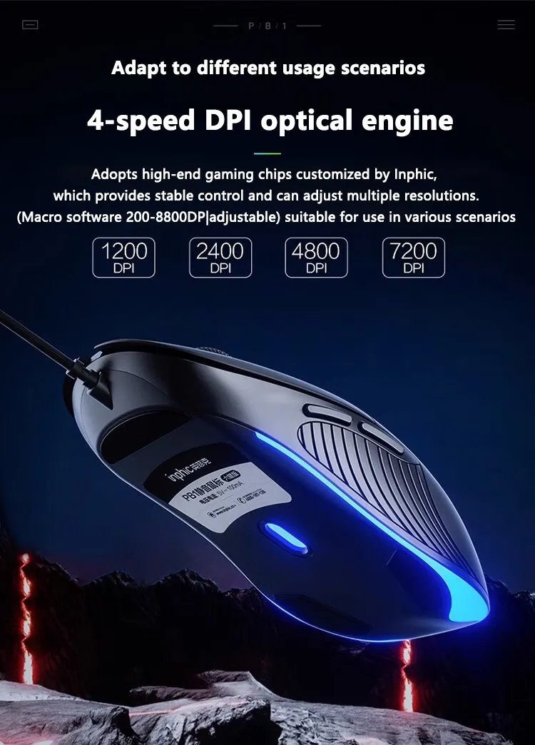 INPHIC B2 USB Wired Mouse Silent Office Gaming Mouse for PC and Laptops INPHIC B2 USB Wired Mouse Silent Office Gaming Mouse for PC and Laptops