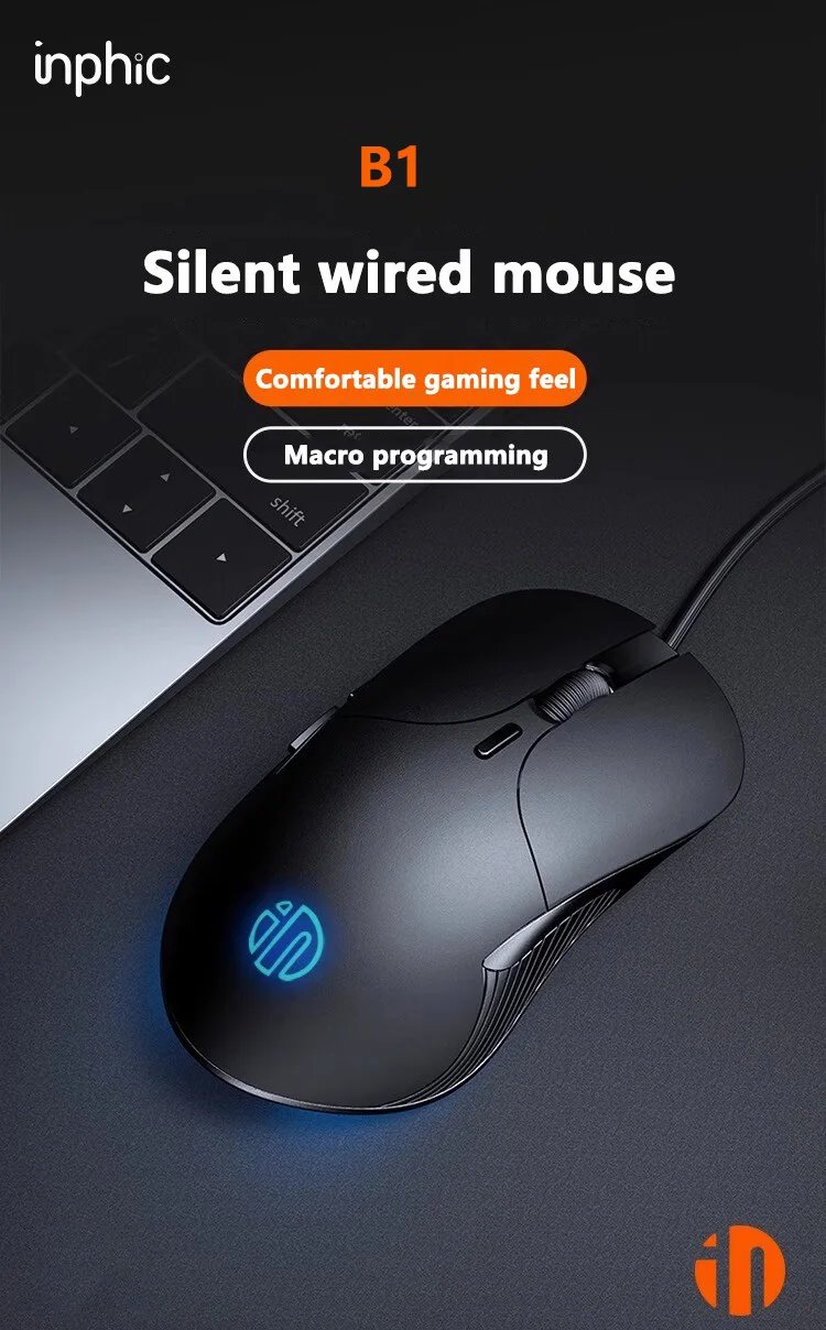 INPHIC B2 USB Wired Mouse Silent Office Gaming Mouse for PC and Laptops INPHIC B2 USB Wired Mouse Silent Office Gaming Mouse for PC and Laptops