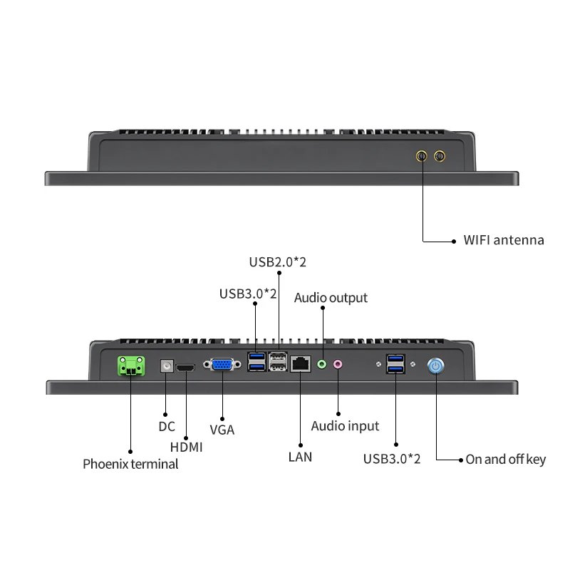 15.6 Inch All in One Capacitive Touch Screen PC Industrial Panel Computer - Image 5