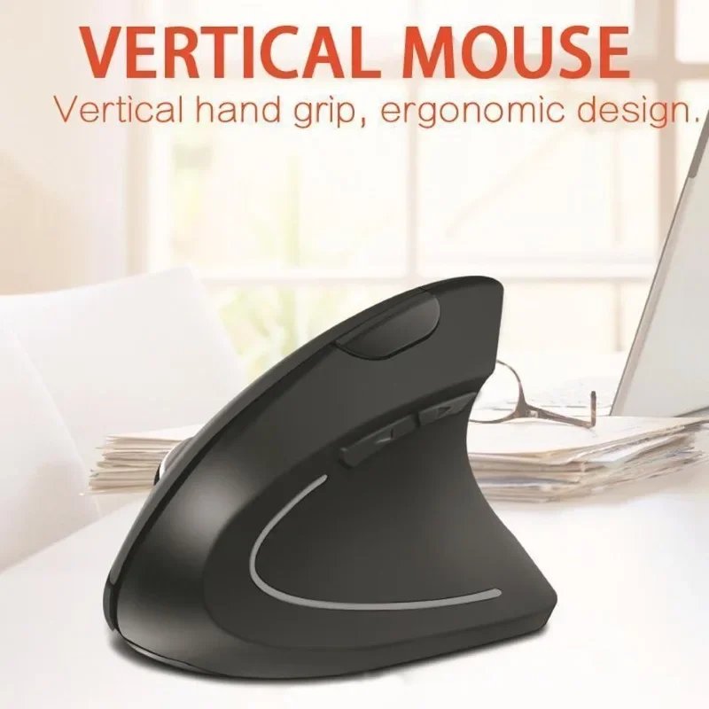 Wireless Mouse Vertical Gaming Mouse USB Computer Mice Ergonomic Desktop Upright Mouse 1600 DPI for PC Laptop Office Home - Image 2