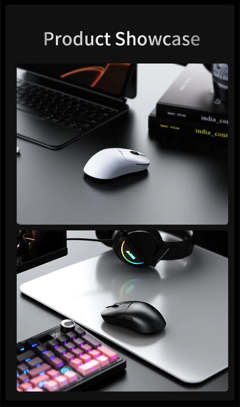 AJAZZ AJ159 NL Wireless Mouse 800mAh Compatible with Games and Office PAW3395 1K Nearlink BT Wireless Mouse Laptop GiftAJAZZ AJ1