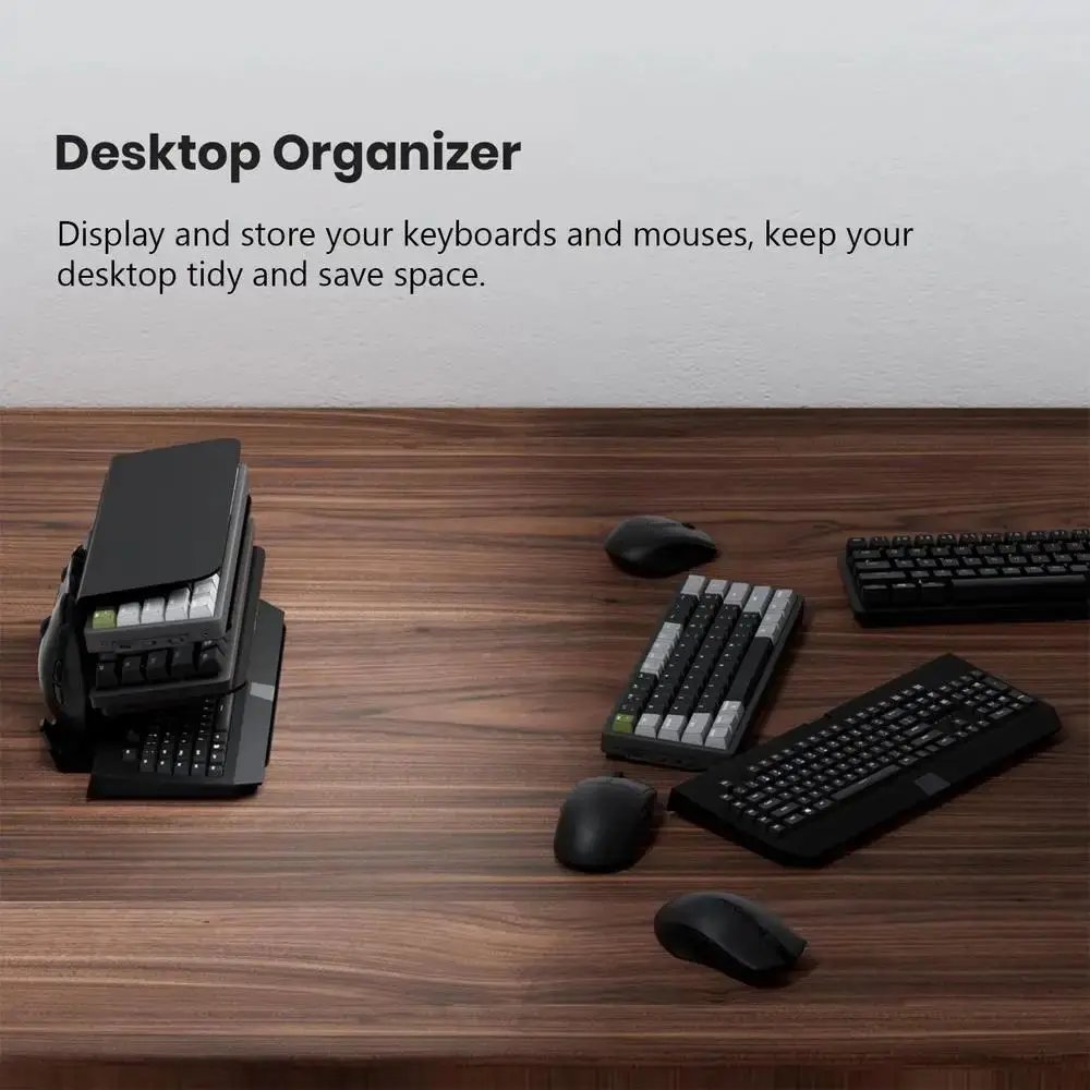 Multifunctional Desktop Acrylic Tablet Holder for Computer Keyboard and Mouse Storage Suitable for Ipad Macbook Laptop Computers