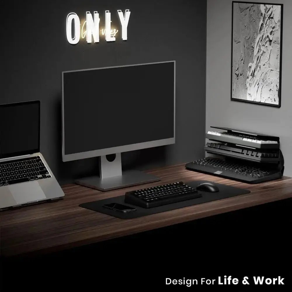 Multifunctional Desktop Acrylic Tablet Holder for Computer Keyboard and Mouse Storage Suitable for Ipad Macbook Laptop Computers