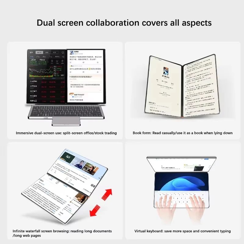 GLF-S2 10.9+10.95 Inch Dual Screen Laptop Intel i3 1215U N100 Touchscreen Notebook WIFI 6 180° flip Win11 Laptop Tablet Computer - Image 4