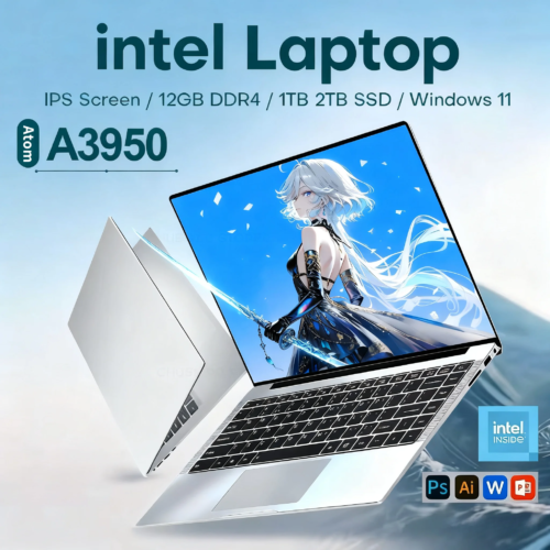 Laptop Computer Windows 11 Notebook 12GB RAM 128GB 256GB 1TB SSD 1920*1080 HD Lightweight Portable Office Study Laptops