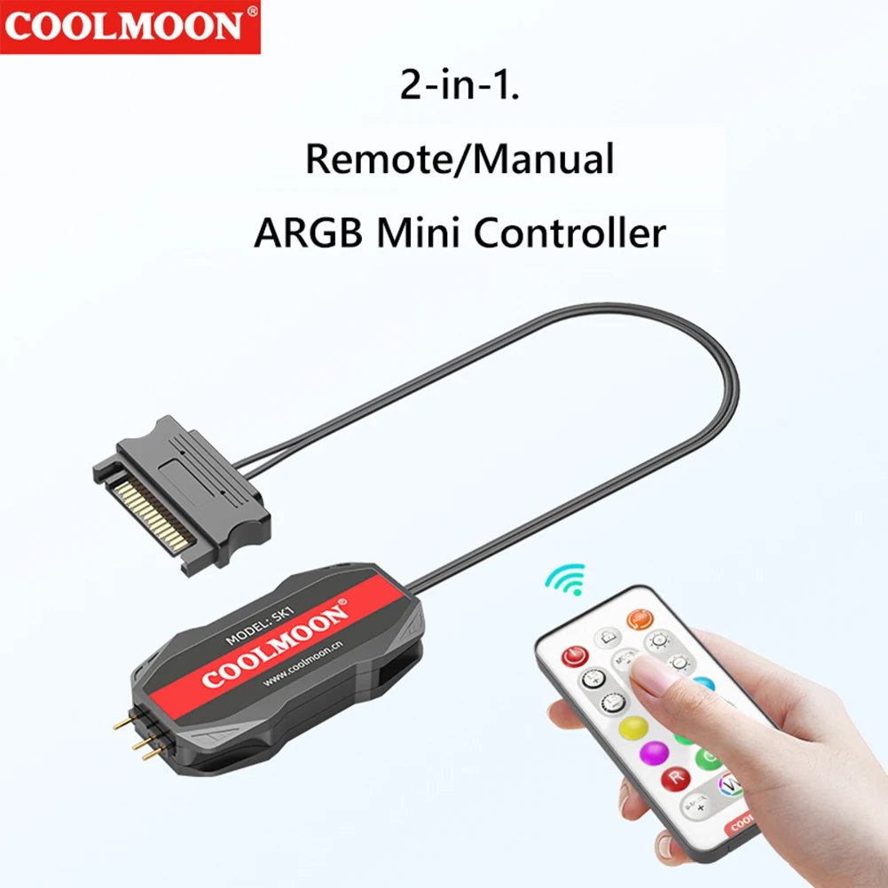 ARGB Controller 5V 3pin To SATA Power Supply Mini RGB Controller 3PIN Hub For Computer Cpu Case Cool Fan LED Light Radiator - Image 4