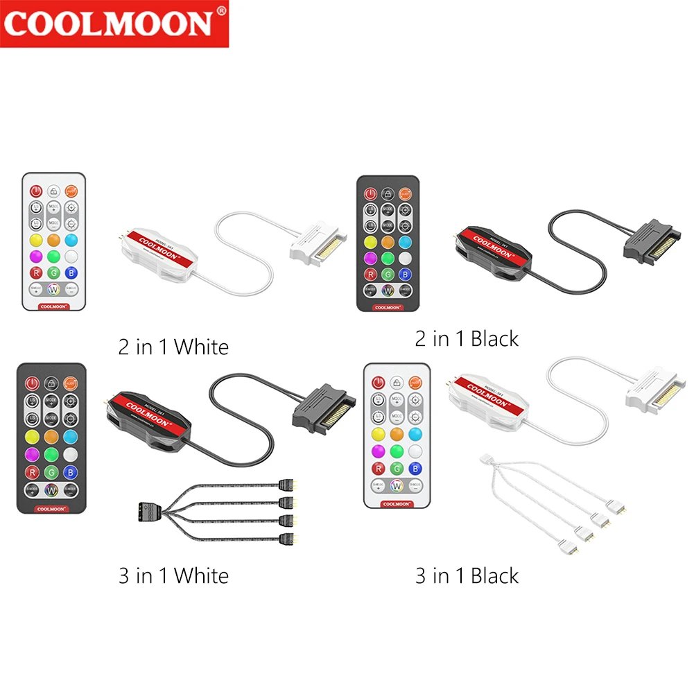 ARGB Controller 5V 3pin To SATA Power Supply Mini RGB Controller 3PIN Hub For Computer Cpu Case Cool Fan LED Light Radiator