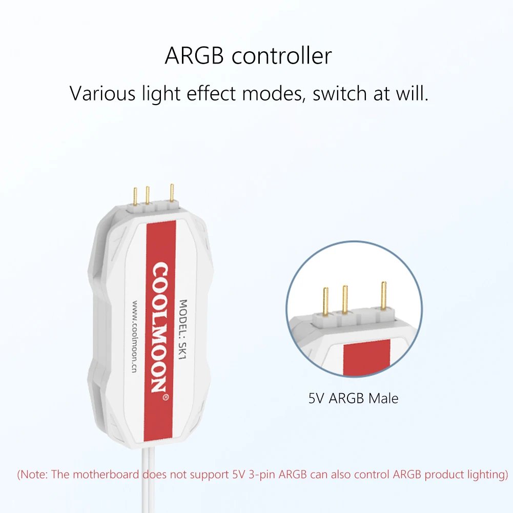 ARGB Controller 5V 3pin To SATA Power Supply Mini RGB Controller 3PIN Hub For Computer Cpu Case Cool Fan LED Light Radiator