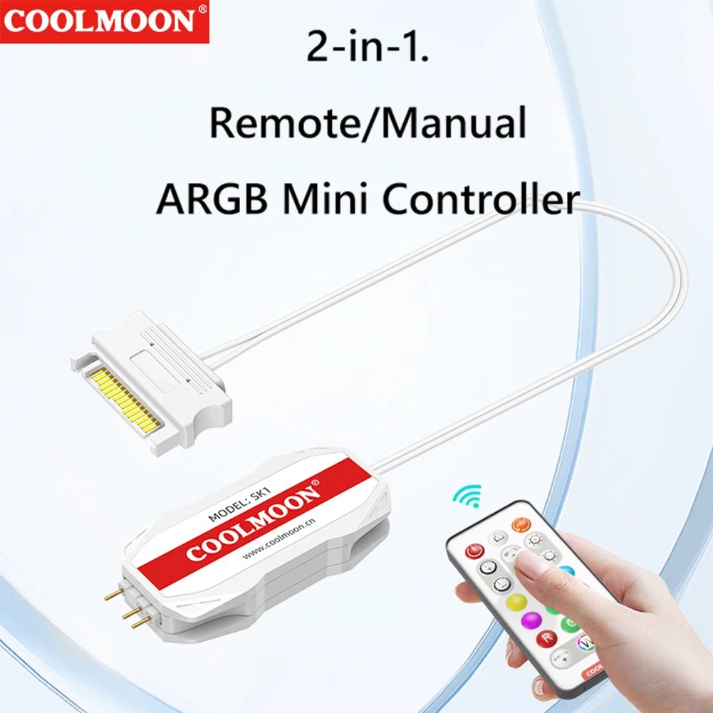 ARGB Controller 5V 3pin To SATA Power Supply Mini RGB Controller 3PIN Hub For Computer Cpu Case Cool Fan LED Light Radiator - Image 2