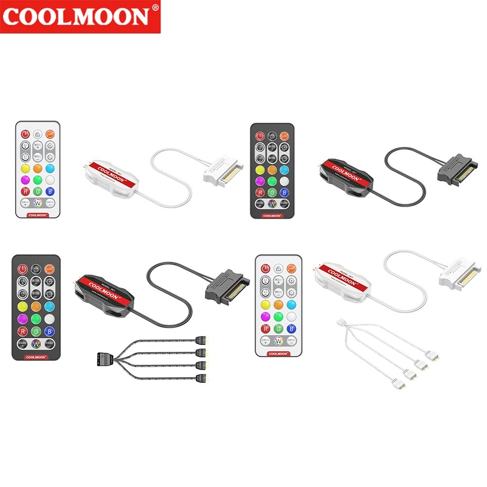 ARGB Controller 5V 3pin To SATA Power Supply Mini RGB Controller 3PIN Hub For Computer Cpu Case Cool Fan LED Light Radiator