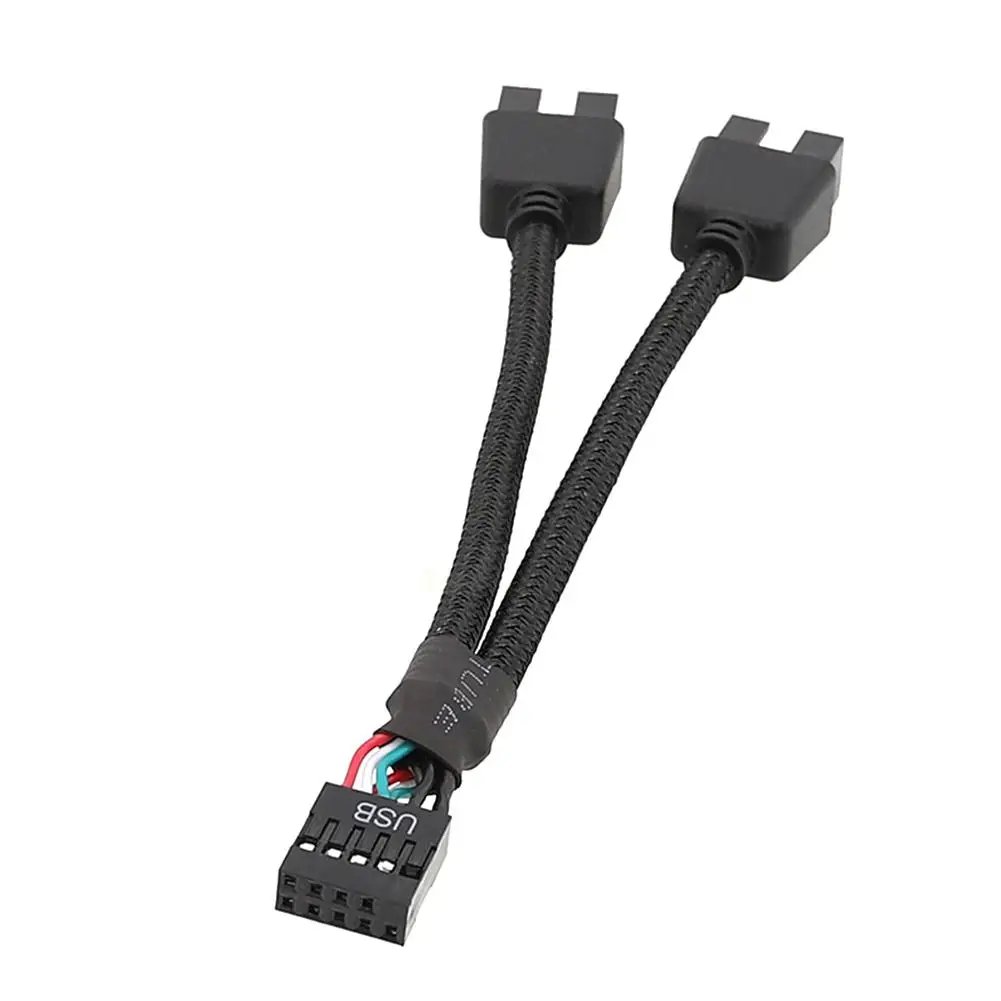 12cm Computer Motherboard USB Extension Cable 9 Pin 1 Female To 2 Male Y Splitter Audio HD Extension Cable For PC 12cm Computer Motherboard USB Extension Cable 9 Pin 1 Female To 2 Male Y Splitter Audio HD Extension Cable For PC
