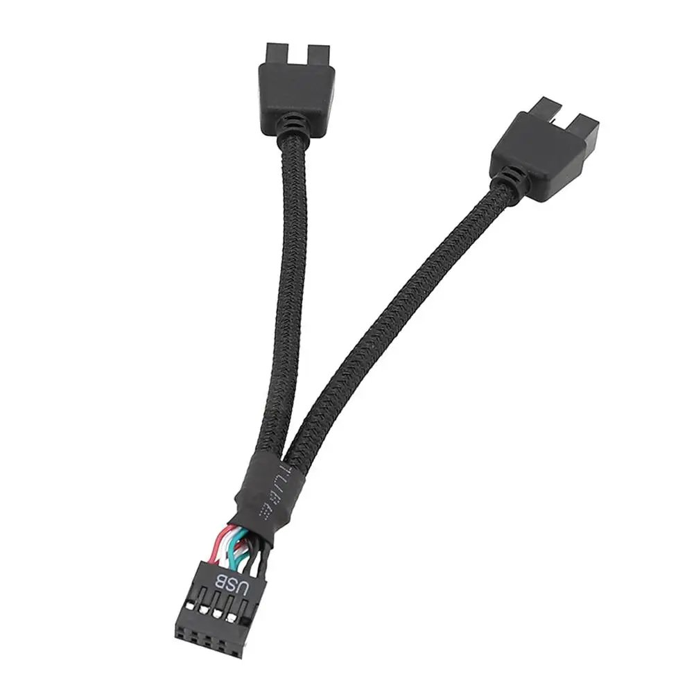 12cm Computer Motherboard USB Extension Cable 9 Pin 1 Female To 2 Male Y Splitter Audio HD Extension Cable For PC 12cm Computer Motherboard USB Extension Cable 9 Pin 1 Female To 2 Male Y Splitter Audio HD Extension Cable For PC