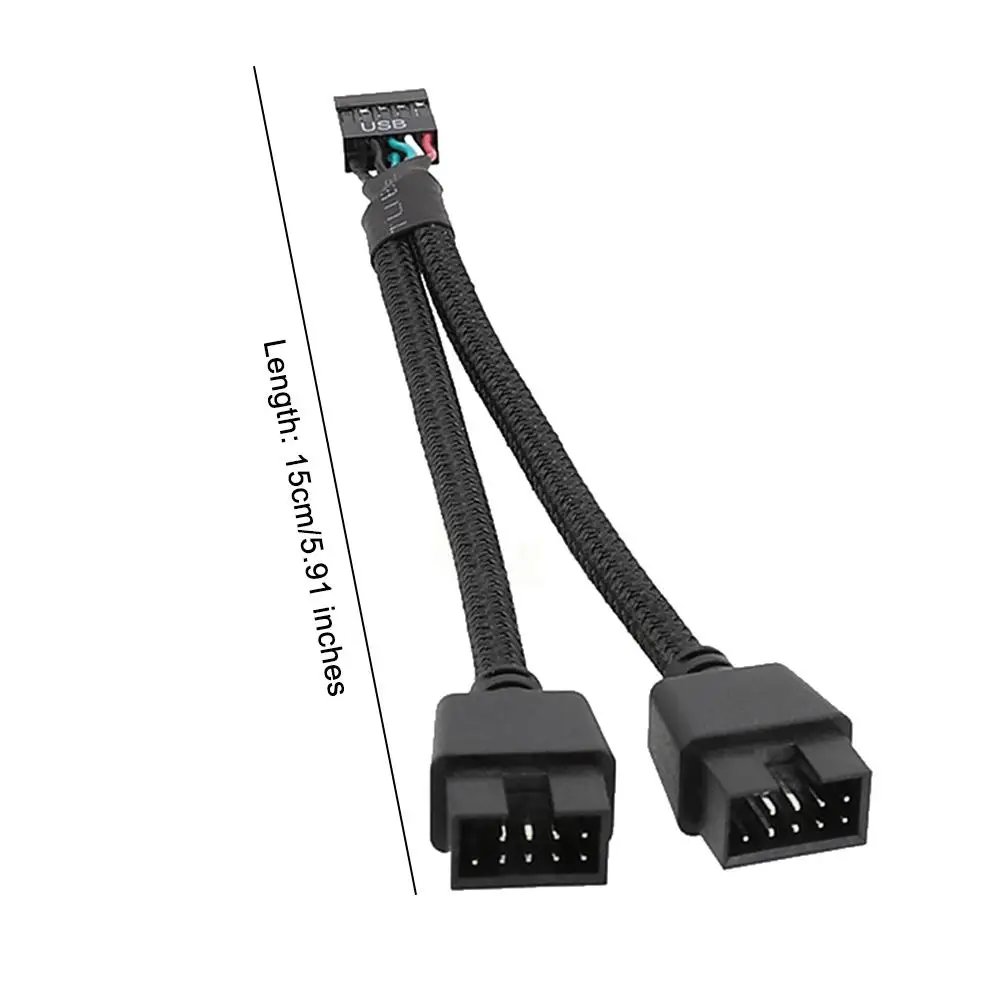 12cm Computer Motherboard USB Extension Cable 9 Pin 1 Female To 2 Male Y Splitter Audio HD Extension Cable For PC 12cm Computer Motherboard USB Extension Cable 9 Pin 1 Female To 2 Male Y Splitter Audio HD Extension Cable For PC