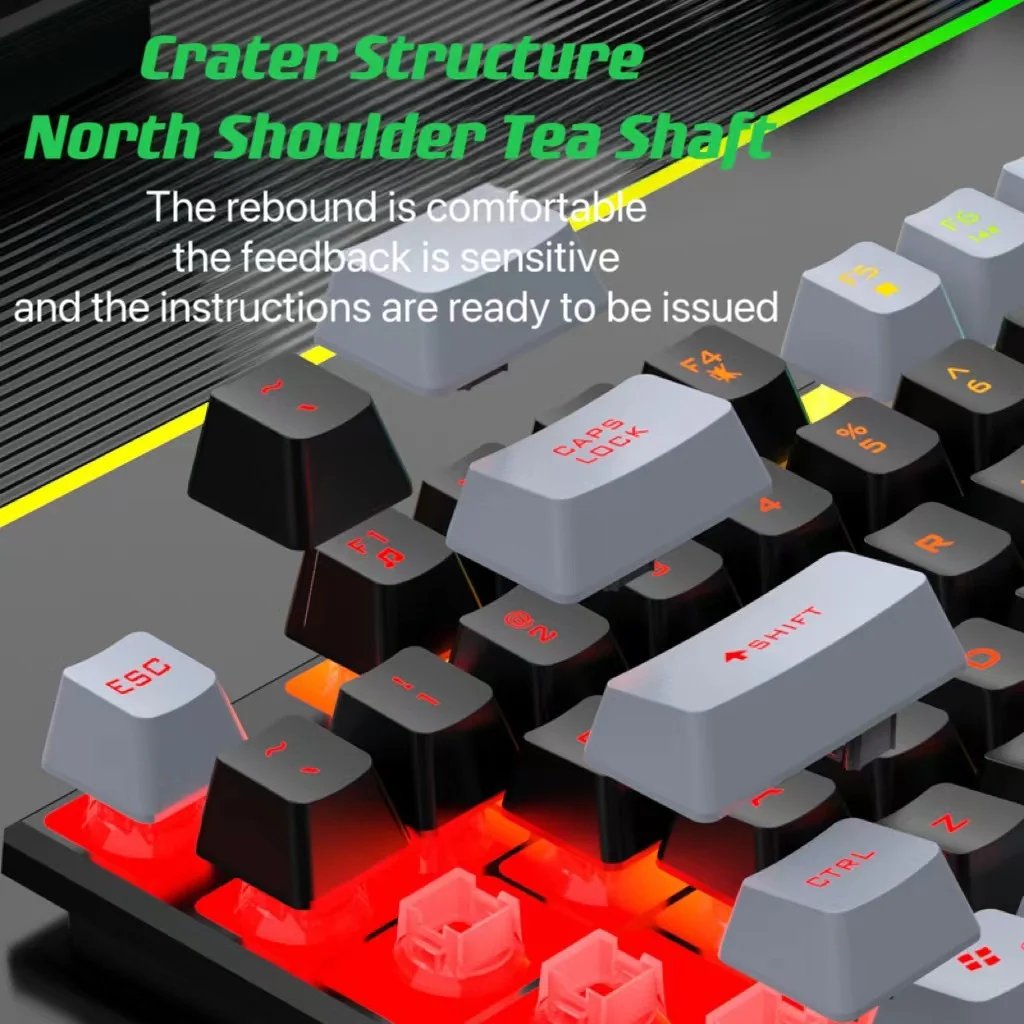 Wired Keyboard And Mouse Set Usb Luminous Mechanical Keyboard And Mouse Set For PC Laptop Computer Game Office Wired Keyboard And Mouse Set Usb Luminous Mechanical Keyboard And Mouse Set For PC Laptop Computer Game Office